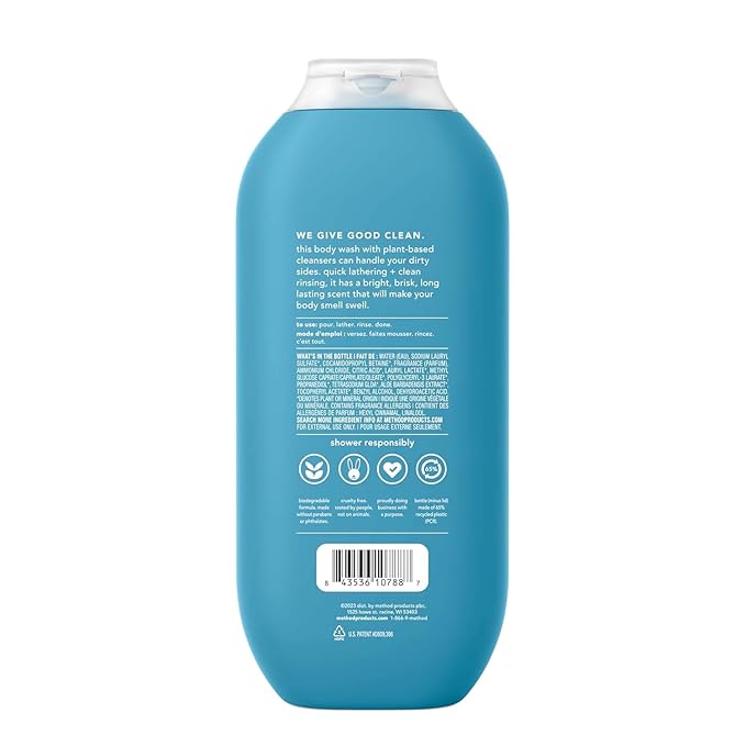 Method Men Body Wash Glacier + Granite Paraben and Phthalate Free 18 FL Oz (Pack of 3)