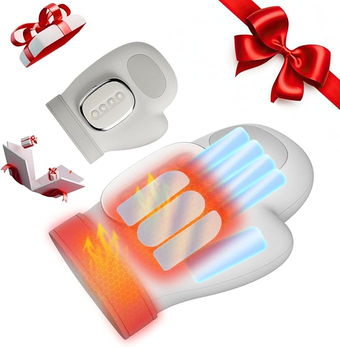 2026 NEW Hand Massager with Heat and Compression Hand Massager with 3 Temps (108°F ~ 121℉) 5 Strengths 3 Massages for Arthritis Wrist &amp Carpal Tunnel Relief Hand Massage Gift for Women/Men