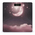 Moon Pink Stars Bathroom Scale for Body Weight Bathroom Weighing Scale with Backlit LCD Display Highly Accurate Measures Weight Up to 180kg