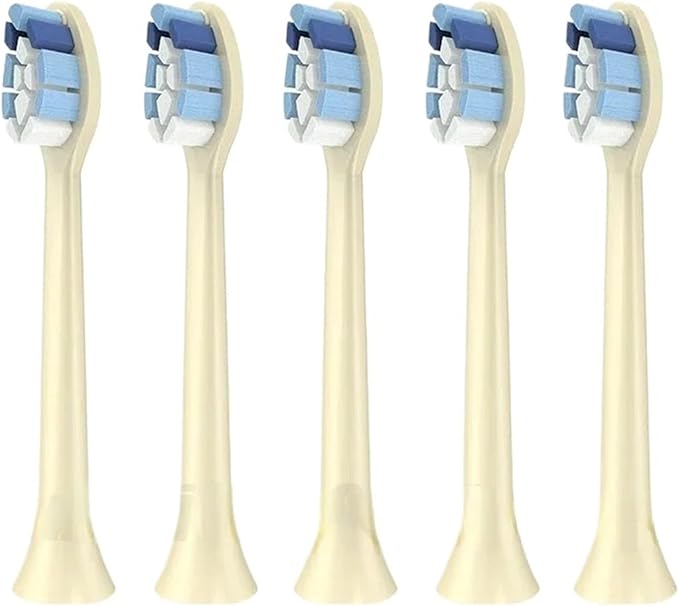5 Pieces Toothbrush Heads Suitable Compatible for Ulike UB601/UB602/UB603/SN903/Careup CB02 CR01 CS01 CS02 Electric Head(5 PCS Soft Yellow)