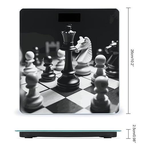Digital Bathroom Scale for Body Weight Scale with Bright LCD Display High Accuracy Step-On Technology Auto On/Off Black and White Chess Digital Scales 400 Lbs /180kg
