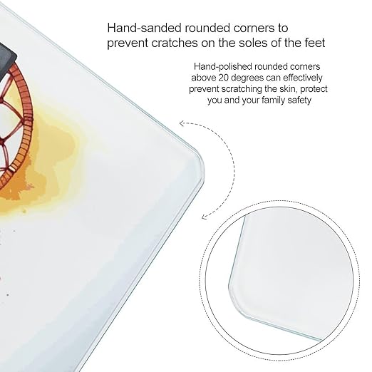 Watercolor Dream Catcher Scale with LCD Easy-to-Read Anti-Slip Weight Digital Bathroom Scale Precision Weighing Scales Sturdy Tempered Glass Body Weight Scales for Daily Use