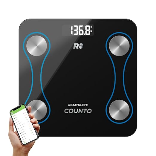 COUNTO Smart Scale- Digital Scale Measuring Body Parameters| Smart Bluetooth Body Fat Measurement Device Body Composition Monitor with Smart App| Bathroom Scales Accurate for Bmi Muscle
