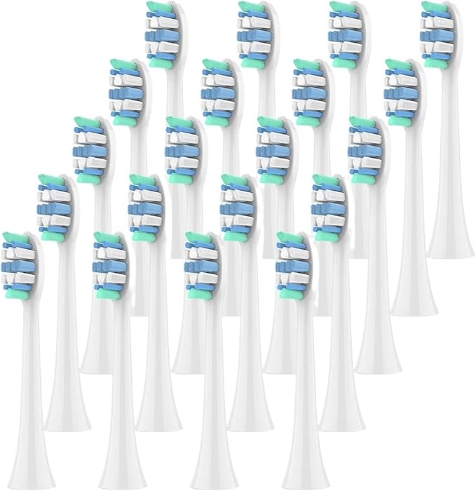 Replacement Toothbrush HeadsCompatible for Philips Soft Electric Brush Head 4100 6500 6100 7500 5300 1100(20 Pcs)