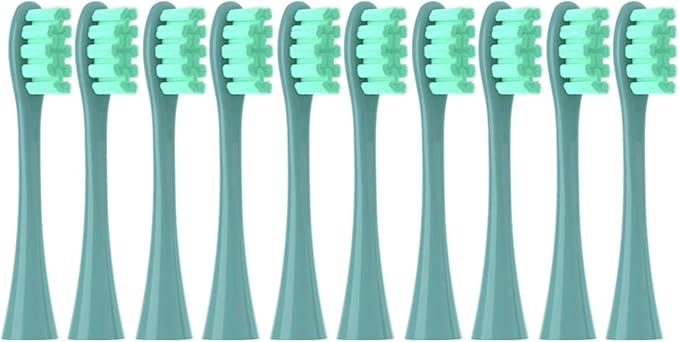 Replacement Brush Heads for Compatible Oclean Flow/X/X PRO/F1/ One/Air 2 Sonic Electric Toothbrush Blue Green Soft Bristle Nozzles(10 Green)