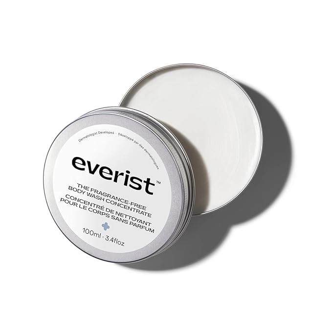 Everist Fragrance-Free Body Wash Concentrate – Dermatologist-Developed &amp Tested Hydrating Cream Cleanser with Aloe Vera &amp Glycerin – Hypoallergenic Non-Irritating Plant-Based Vegan – 100ml
