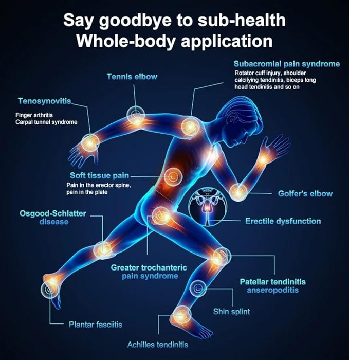 Portable Silent Shockwave Therapy Machine Effective Electromagnetic Extracorporeal E-D Shock Wave Therapy Machine Pain Relief Body Massager Muscle Relax Massage Gun