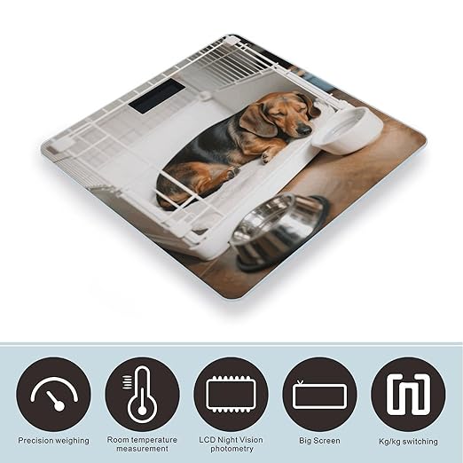 Dachshunds Dog Weight Scale Cute Bathroom Scale for Body Highly Accurate Digital Weighing Machine for People Compact LCD Display Scales with Sturdy Toughened Glass Scales