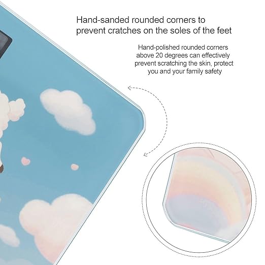 Cloud_Sheep Scale for Body Weight Sturdy Tempered Glass Weighing Scales with LCD Display Accurate Digital Bathroom Scale Convenient Body Fat Smart Scales Easy Read