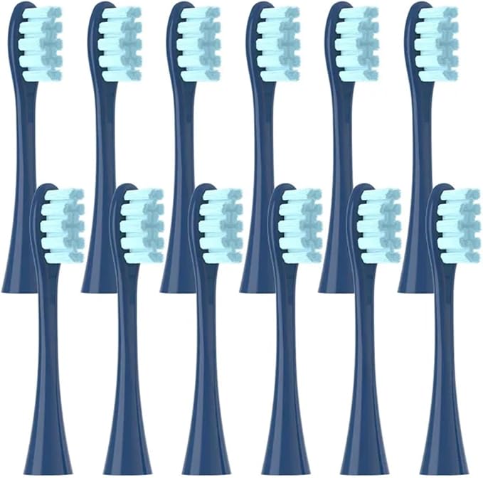 12pcs Replacement Brush Heads ForCompatible for Oclean X/X PRO/ Z1/ F1/ One/Air 2 /SE Sonic Electric Toothbrush Soft Bristle Nozzles(12pcs Blue)
