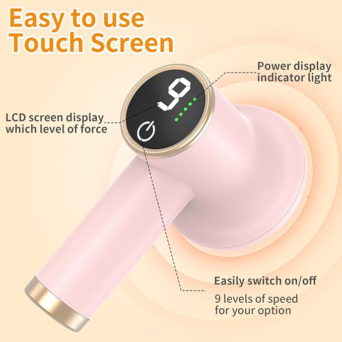Body Massager for Cellulite Electric Handheld Massage Tool Body Relaxing Machine 8 Massage Heads for Deep Relaxation at Home and Office 9 Modes for Body SPA 1800mAh Battery Gift Pink