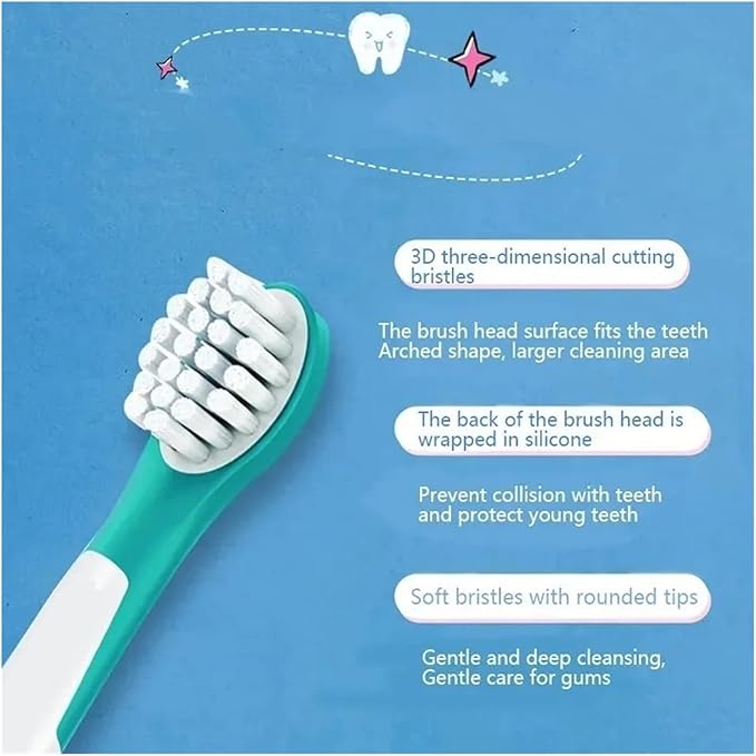 AccessoriesCompatible for PhilipsSonicare Electric Toothbrush Head Mini Tooth Brush Replacement Brush Head 2 Pcs Compatible with HX63X2 Model(HX6032 for 4yr Kids)