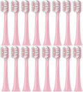 Replacement Toothbrush HeadsCompatible for EFZQ E10/E10C/E10S/F10 Soft Bristle Nozzles(16pcs)(16pink Whitening)