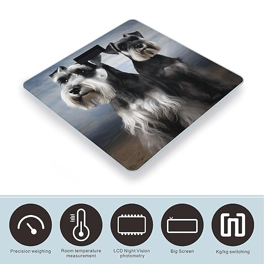Animal Schnauzer Dog Bathroom Scale Weight Scale for Body WeightHighly Accurate Digital Weighing Machine Clear LED Display Digital Bathroom Body Scale 400lb/182kg