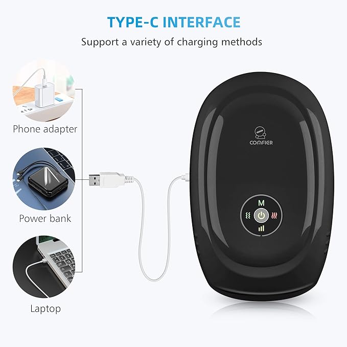 COMFIER Hand Massager with Heat and Compression Cordless Hand Massager for Arthritis and Carpal Tunnel Wrist Finger Massage for Mom Dads Women and Men (Black)