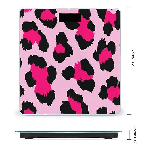 Smart Scale for Body Weight Digital Bathroom Weighing Scale Energy Saving Scale Pink Cheetah Leopard Print