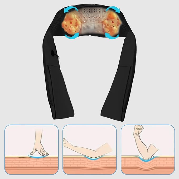 MYTHIA Neck Massager Back Massager and Shoulder Massager Electric 3D Deep-Kneading Shiatsu Massager with Heat- Effective Muscle Pain Relief at Home Office and in The Car