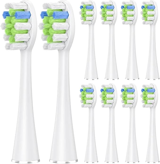 5 Pcs/10 Pcs Replacement Brush Heads Compatible for AquaSonic Black Series Vibe Pro Duo Electric Toothbrush(10 pcs WT)