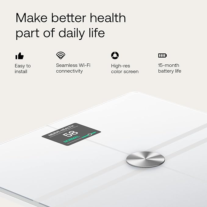 WITHINGS Body Comp WLAN Smart Scales with Full Body Analysis Including Fat Content Muscle Mass Bone Density Visceral Fat Digital Personal Scales/Body Fat Scales with Bluetooth