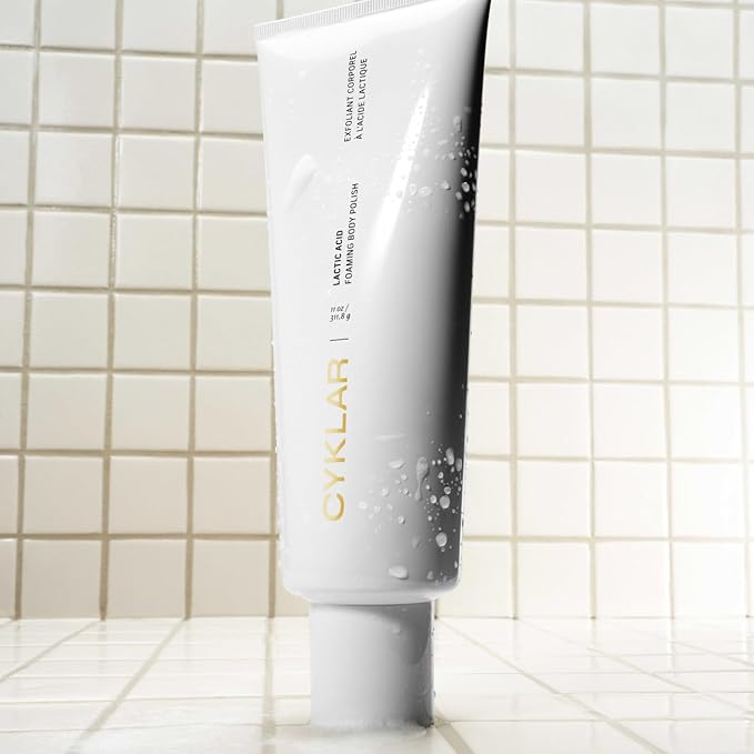 Cyklar Lactic Acid Body Polish – Chemical Exfoliator with AHAs &amp Volcanic Pumice – Added Glycerin for Skin Hydration – Fragrance-Free 11 fl oz