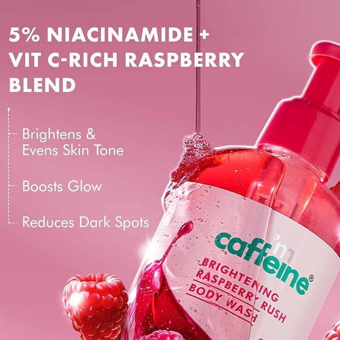 MC.a.f.f.e.i.n.e Brightening Raspberry Rush Body Wash Skin Brightening with 5% Niacinamide and Raspberry Extract All Skin Types 400ml