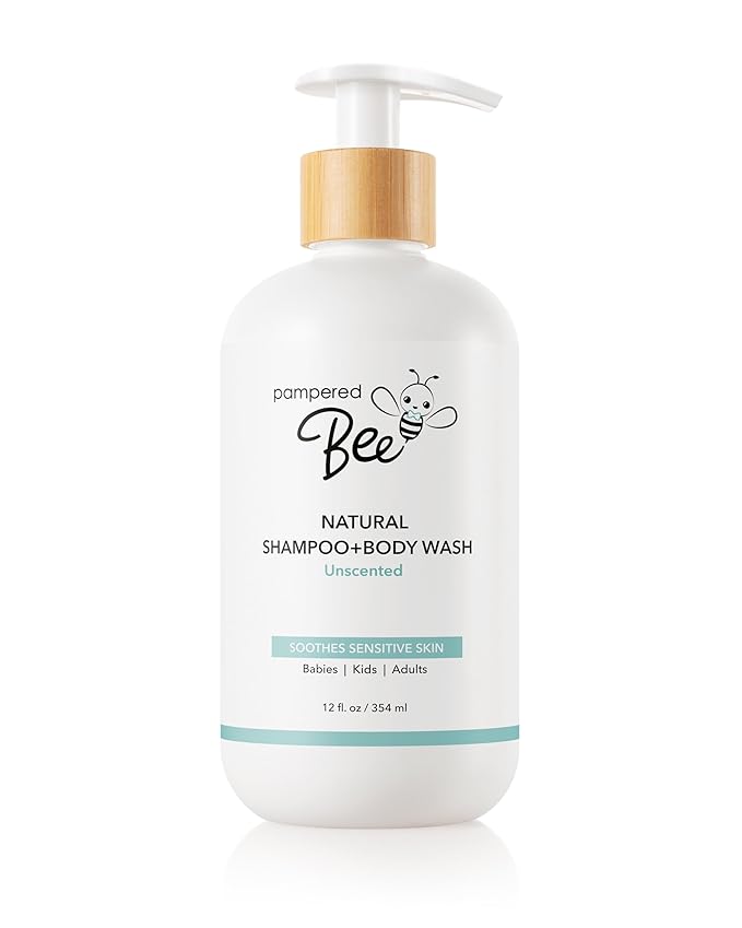 Shampoo &amp Body Wash + Conditioner Combo Set (Unscented) All Natural Formula for Newborns Toddlers and Kids 12 fl oz Each 12 Fl oz Each