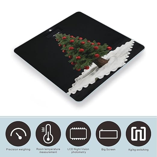 Christmas Three Smart Scale for Body Weight Digital Bathroom Scale Toughened Glass Weight Scale with Large LCD Backlight Display High Precision Scales Weighing Machine