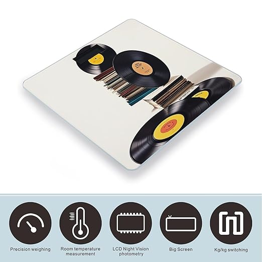 Vinyl Records and Tapes Smart Scale for Body Weight Accurate Bathroom Scale with LED Display Digital Weight Scales Weighing Machine High Precision Scales for Bath Home