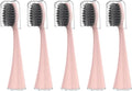10 Replacement Brush Heads for Burst Pro Electric toothbrushes Soft Charcoal bristles with dust caps(5pcs Pink)