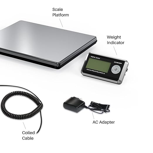 Shipping Scales 440lbs x 1.76oz Stainless Steel Large PlatformSmall BusinessSuperlight High Accurate Postal Scales for Shipping PackagesPost OfficesLuggage Scale Battery and Adapter