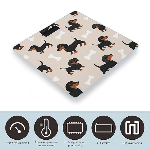 Men's Smart Scale for Body Weight Digital Bathroom Weighing Scale Automatic Switch Energy Saving Scale Wiener Dog Doxie Dachshund Weiner Dog Pet Dogs