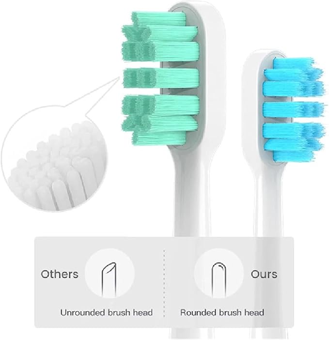 Compatible for XIAOMI MIJIA T300/500 Replacement Brush Heads Sonic Electric Toothbrush Vacuum Soft Bristle Suitable Nozzles(8pcs White)