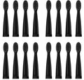 16pcs Replacement Brush Heads for Sonic Electric Toothbrush Soft Head Tips Deep Clean Adults J110 / J209(16pcs Black Head)