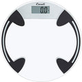 Escali Digital Glass Bath Scale for Body Weight Bathroom Body Scale High Capacity of 400 lb Battery Included Clear Round Platform