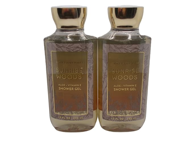 Bath and Body Works Gift Set of 2 - 10 Fl Oz Shower Gel (Sunrise Woods) Multicolor