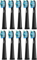 10 Pcs/Pack Replacement Brush HeadsCompatible for Seago/Fairywill Electric Toothbrush Bristle Refill Tooth Cleaning(10pcs Black)