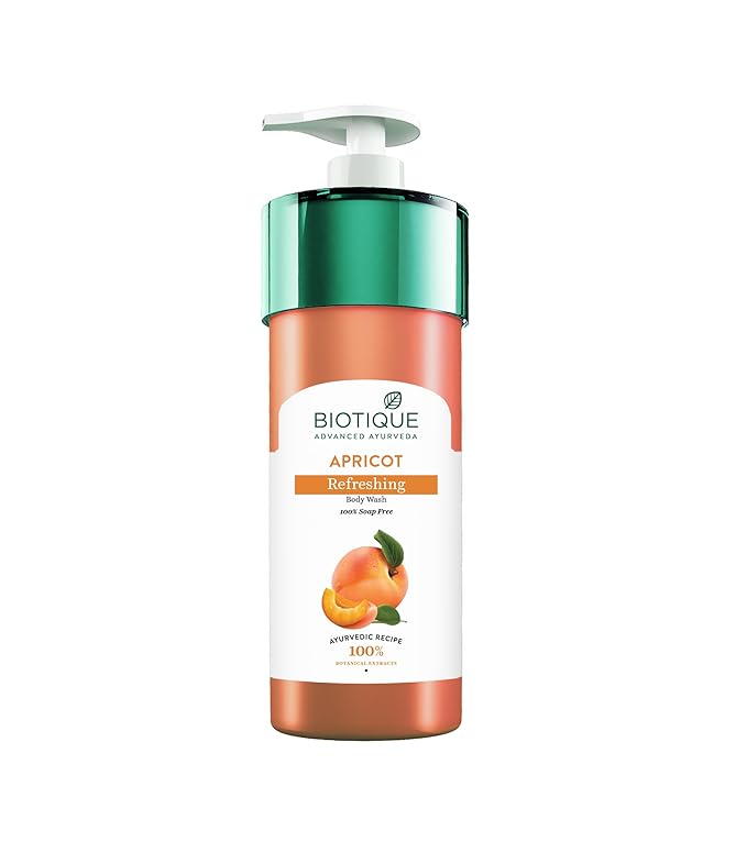 Biotique Bio Apricot Refreshing Body Wash 800ml I 100% Soap Free