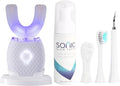 Automatic Toothbrush for Adults - Ultrasonic Electric Toothbrush 30s Timer Soft Bristles Wireless Charging Washable Portable for Travel &amp Home Use Dual-use (White Adult)