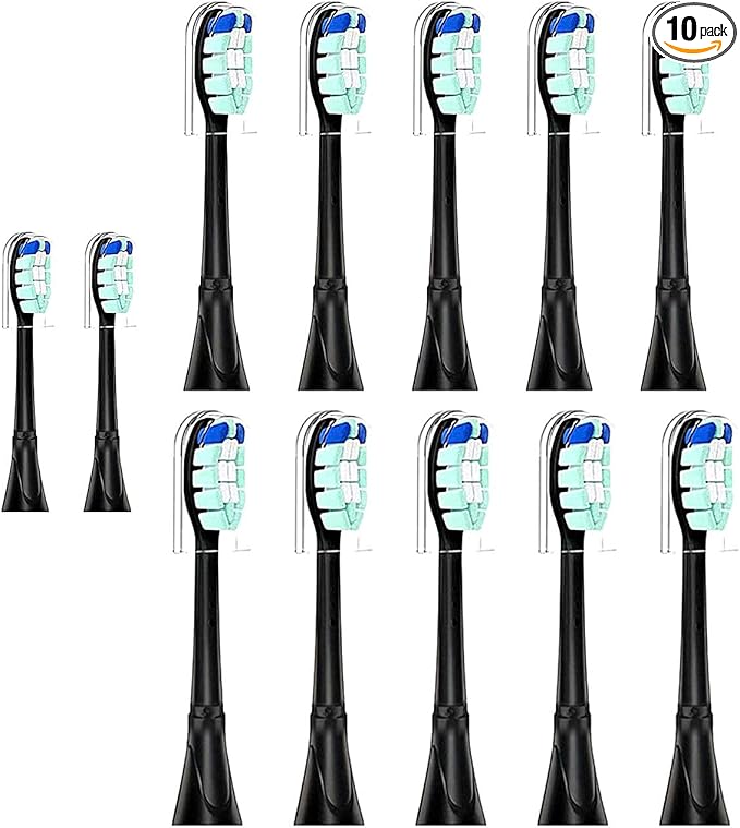 Electric Toothbrush Replacement Heads Compatible with PERBOLReplacement Brush Heads Only Compatible with PERBOL Model D1210 Pack Black