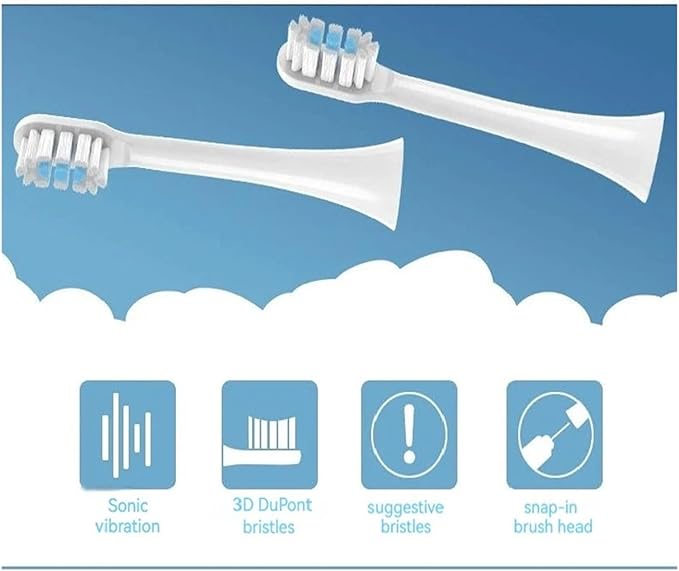 8pcs Replacement Toothbrush HeadsCompatible for MIJIA T301/T302/T501 Sonic Electric Tooth Brush Soft Bristle Nozzles with Vacuum Packaging(8 BJ Black)