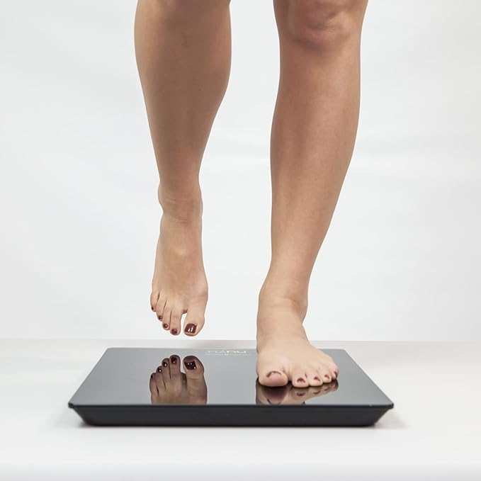 Health o meter nuyu Wireless Connected Scale with Auto Pairing BMI Tracking and Disappearing LED Screen Black