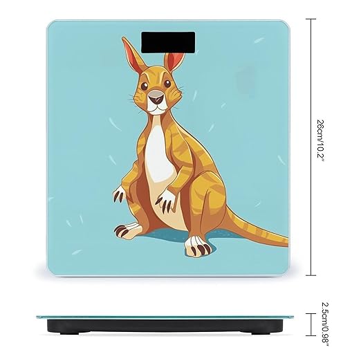 Funny Cartoon Kangaroo Zoo Scale with LCD Precision Weighing Scales Sturdy Tempered Glass Weight Scales Easy-to-Read Anti-Slip Weight Digital Bathroom Scale for Daily