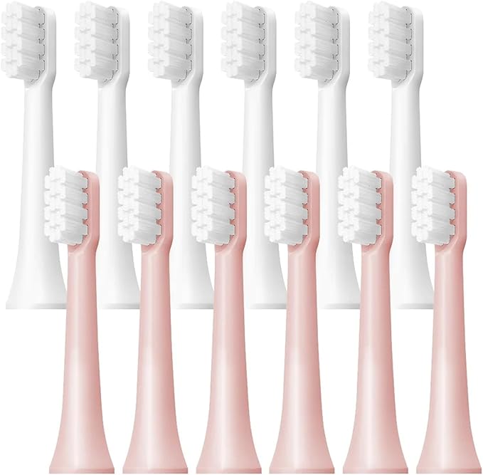 6/12Pcs Replacement Brush Heads Compatible for T100 Mes603 Electric Toothbrush Vacuum Soft Bristle Suitable Nozzles(T100-WH6 PK6)