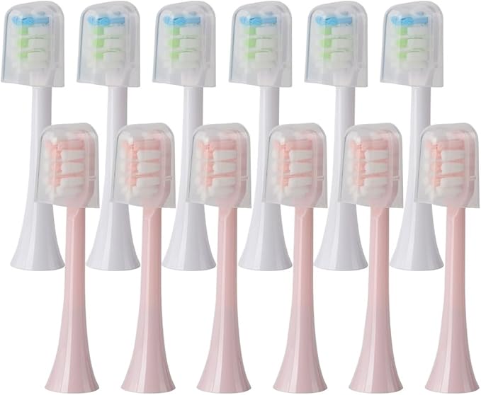 Replacement Brush Heads Compatible for X3U/X3Pro/X5/V1/D2/D3 12pcs Bristle Electric Toothbrush Sealed Packed