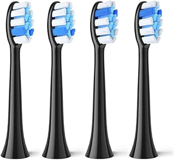 16PCS Electric Toothbrush HeadsCompatible for Fairywill P11 T9 P80(16Black)