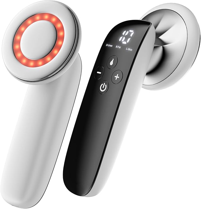 Cellulite Massager Tool Body Sculpting Machine 4 in 1 Body Sculpting Tool with Heating Skin TighteningCordless Electric Handle Massager Cellulite Remover for BellyWaistArmsLegsetc(White)