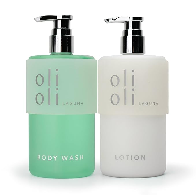 OLIOLI Revitalizing Body Wash &amp Replenishing Body Lotion 15.2oz Set | Detoxifying Aloe Vera with Pro-Vitamin B5 &amp Botanicals | Moisturizing Body Lotion with Aloe Vera Coconut Oil Shea Butter