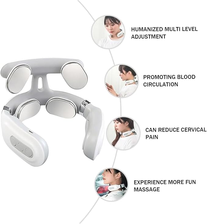 Vitality Magic Pro 2.0 Neck Massager 4-Head Magic Pro 2.0 Neck Massagewith 6 Vibration Modes &amp 15 Intensity LevelsPromote Muscle Relaxation for Women Men Gifts（1）