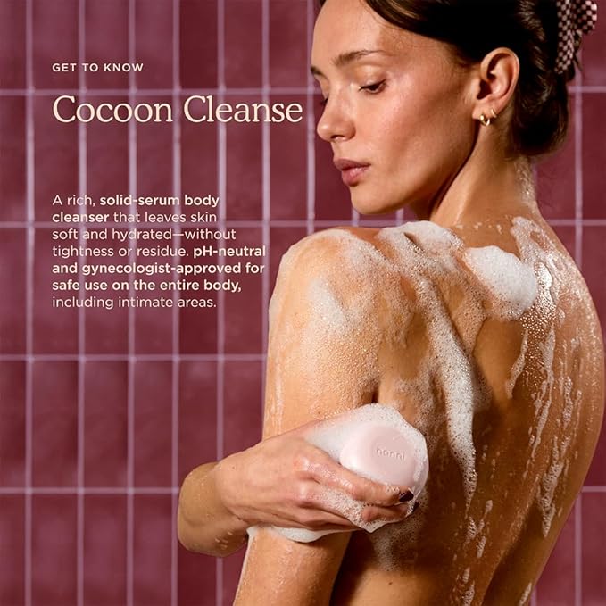 HANNI Cocoon Cleanse Serum with Shea Butter Soap-Free Body Wash Hydrating Cleanser with Eucalyptus 3.7 oz (2 Pack)