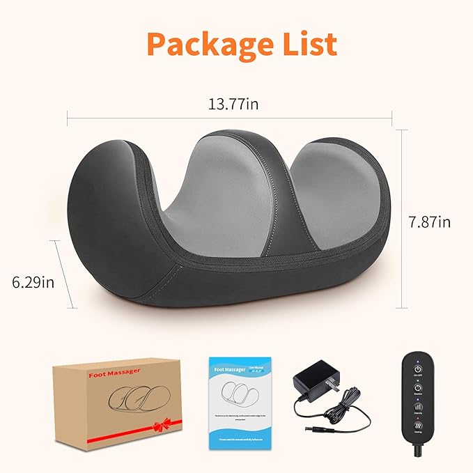 Foot and Calf Massager with Heat Shiatsu Kneading Foot Massager for Pain Relief Deep Tissue Massager Machine with Massage Roller Wired Remote Gifts for Mom Dad
